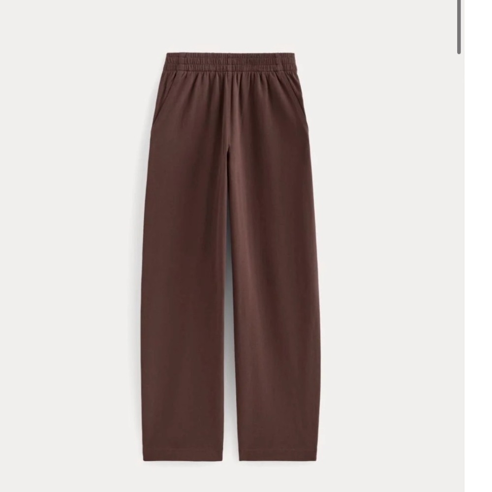Everlane The Off-Duty Barrel Pant Brown Mahogany Organic Cotton Size M - Picture 2 of 7